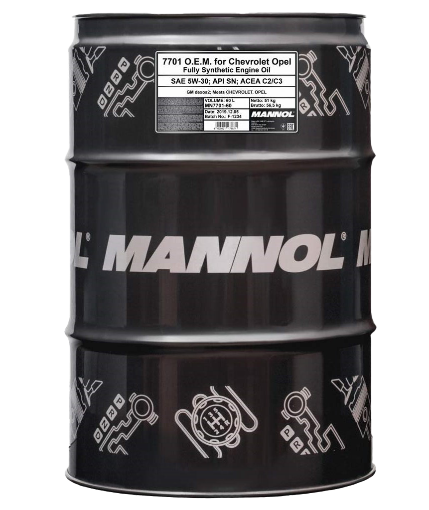 Моторное масло Mannol 7701 O.E.M. for Chevrolet Opel 5W-30, 60л